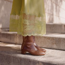 Stav botki, karmelowy wzór krokodyla OUTLET